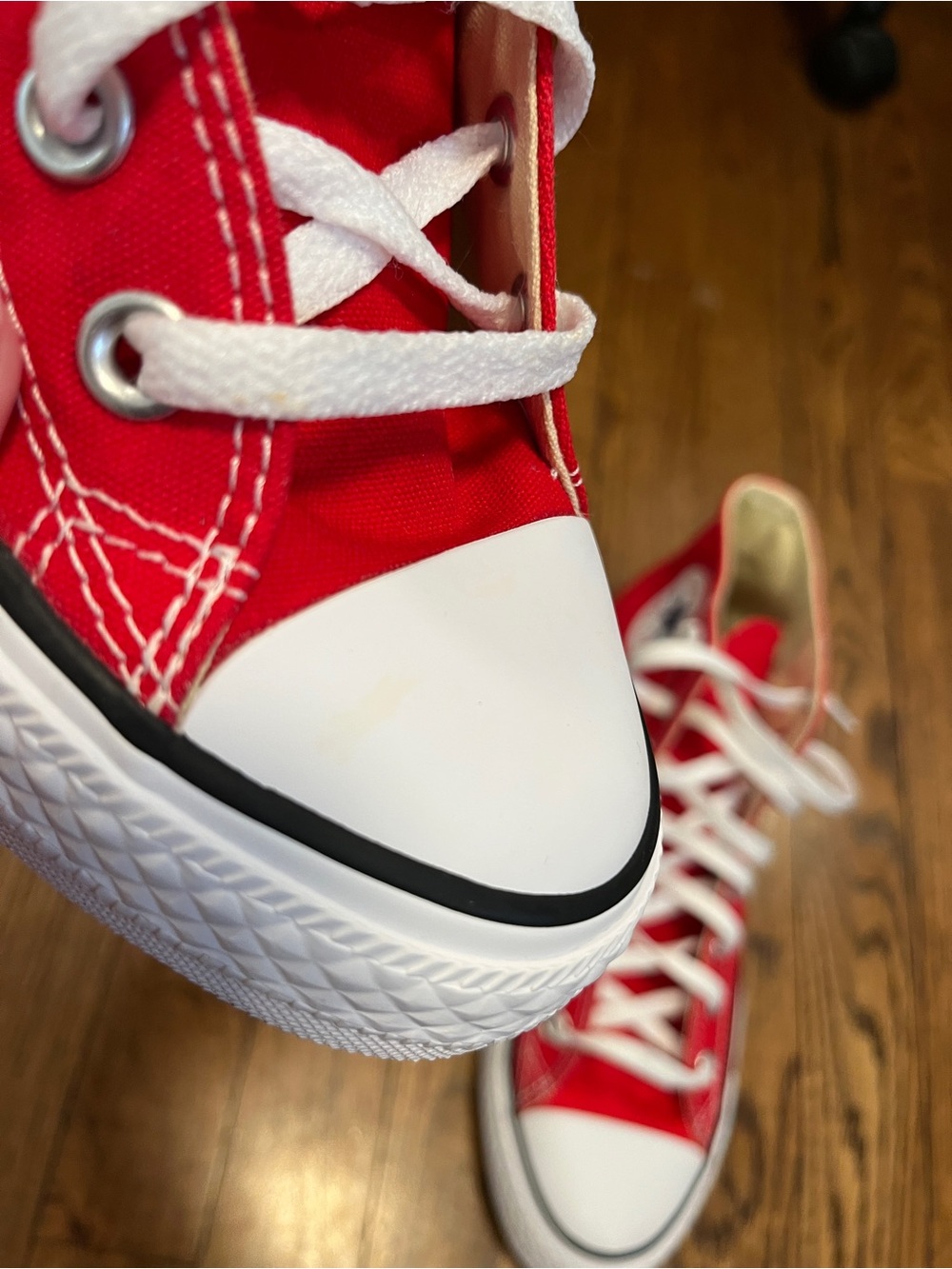 Red Converse All Star Chuck Taylors High Tops - Picture 9 of 10